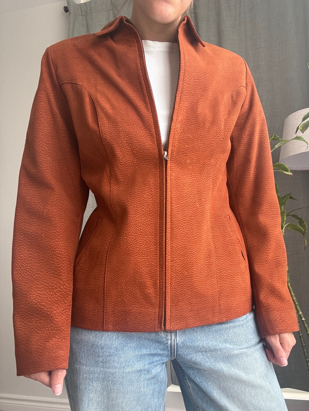 El Boyero Burnt Orange Carpincho Suede Leather Jacket/Blazer - Picture 3 of 6